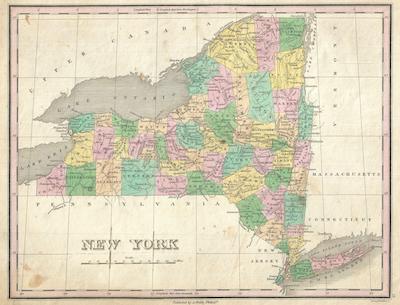 an old map of NY State